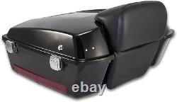 Chopped Tour Pak with Backrest 97 13 Harley Davidson Bagger Brothers Black
