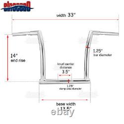 Chrome 14 Monkey Bagger Bar Handlebars Z-Bar For Harley Road Glide FLTR 2015-21