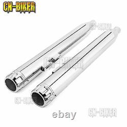 Chrome 3.5 Slip-On Exhaust Mufflers For Harley Touring Dress Bagger 95-2016