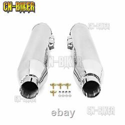 Chrome 3.5 Slip-On Exhaust Mufflers For Harley Touring Dress Bagger 95-2016