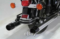 Chrome Black Tip 4 Slip On Mufflers Exhaust Pipe 95-2016 Harley Touring Bagger