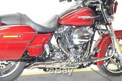 Chrome High Output Adjustable 2 into 1 Exhaust Pipe Header Harley Touring Bagger
