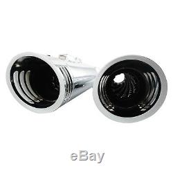 Chrome Slip On Mufflers 4 Exhaust Pipe for Harley Touring 1995-2016 Bagger Pair