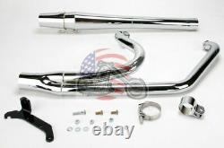 Chrome Thunderheader 2 into 1 Exhaust Pipe Long 1985-2006 Harley Touring Bagger