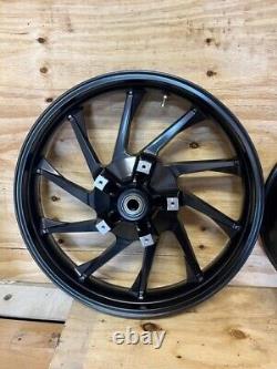 Coastal Moto 21 & 18 Hurricane Black Satin Motorcycle Wheels Harley Baggers