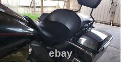 Danny Gray Tourist Air Black Leather 2up Seat 2008-2022 Harley Touring Bagger