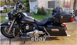 Danny Gray Tourist Air Black Leather 2up Seat 2008-2022 Harley Touring Bagger