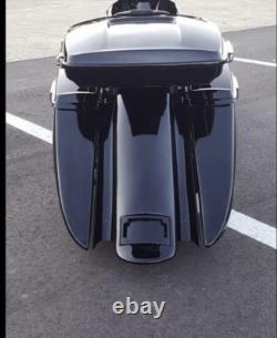 Drop Back Saddlebags & Fender Stretched 7 Down & 14 Back Harley Baggers 97-13
