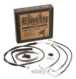 Extended Black Control Cable Kit For Baggers 15 tall bars (ABS) BuB. B30-1116