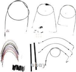 Extended Braided S. S. Control Cable Kit for Baggers 14 tall bars (withCRUISE)