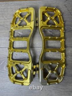 FLO Motorsports V5 Bagger Touring Floorboards Harley Davidson Gold DAMAGED