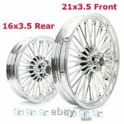 Fat Spoke Wheels Rims 21x3.5 16x3.5 for Harley Touring Electra Road Glide Bagger
