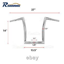 Fit Harley Road Glide 2015-21 Chrome 14 Fat Ape Hanger 1-1/2'' Z-Bar Handlebars