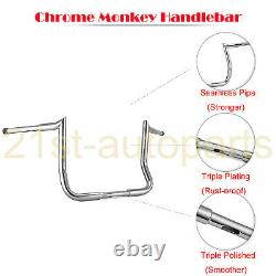 For Harley Street Electra Glide Chrome 12 Meathook Handlebar APE Hanger Bars