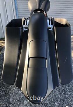GFRP Stretched Saddle Bags Rear Fender Long Tail For Harley Touring Bagger 14-23