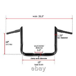 Gloss Black 10 Rise Ape Monkey Bagger Bar Handlebars For Harley Touring Batwing