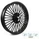 Gloss Black 21''x3.5 Fat Spoke Front Wheel for Harley Softail Touring Bagger