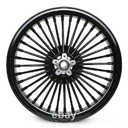 Gloss Black 21''x3.5 Fat Spoke Front Wheel for Harley Softail Touring Bagger