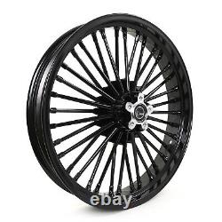 Gloss Black 21''x3.5 Fat Spoke Front Wheel for Harley Softail Touring Bagger
