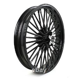 Gloss Black 21''x3.5 Fat Spoke Front Wheel for Harley Softail Touring Bagger