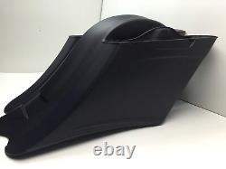Harley 7 Down, Out 14 Back Stretched Saddlebags And Overlay Fender 97-08 FLH