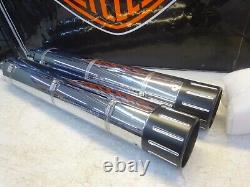 Harley Davidson BAGGER'S MULTI-FIT CHROME USED BILLET BLACK TIP EXHAUST MUFFLERS