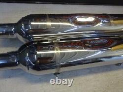 Harley Davidson BAGGER'S MULTI-FIT CHROME USED BILLET BLACK TIP EXHAUST MUFFLERS