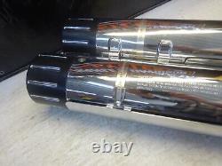 Harley Davidson BAGGER'S MULTI-FIT CHROME USED BILLET BLACK TIP EXHAUST MUFFLERS