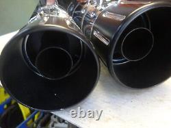 Harley Davidson BAGGER'S MULTI-FIT CHROME USED BILLET BLACK TIP EXHAUST MUFFLERS