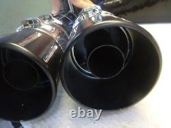 Harley Davidson BAGGER'S MULTI-FIT CHROME USED BILLET BLACK TIP EXHAUST MUFFLERS