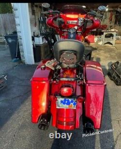 Harley Davidson Bagger Rear fender 4 inch extension with led tribar light