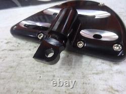 Harley Davidson Bagger's Pair Of Custom Billet & Black Half Moon Male Mount Pegs