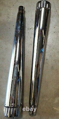 Harley Davidson Fluted Mufflers Megaphone Slip-On Exhaust Touring Bagger Glide