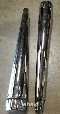 Harley Davidson Fluted Mufflers Megaphone Slip-On Exhaust Touring Bagger Glide