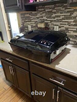 Harley Davidson Style Chopped Tour Pack Trunk Vivid Black Fits All Tour Models