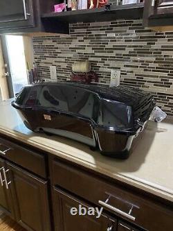 Harley Davidson Style Chopped Tour Pack Trunk Vivid Black Fits All Tour Models
