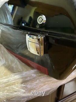Harley Davidson Style Chopped Tour Pack Trunk Vivid Black Fits All Tour Models