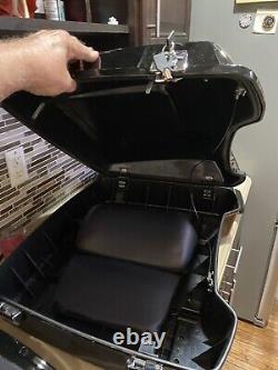 Harley Davidson Style Razor Tour Pack Trunk With Back Rest Pad No Mount