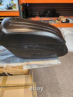 Harley Road King leather saddlebags Bagger Push Button OEM FLHRC Custom Factory