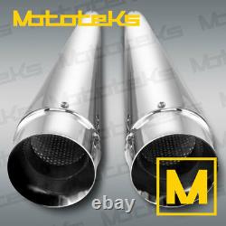 Harley Touring Bagger Megaphone Slip On Mufflers Exhaust Pipes Fits 95-16 Chrome