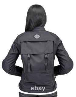 Harley davidson womens jacket S black Bagger backpack armor pockets reflective