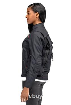 Harley davidson womens jacket S black Bagger backpack armor pockets reflective