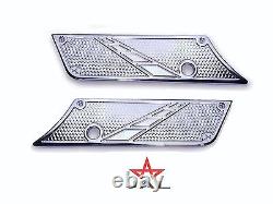 JAL Custom Chrome Saddlebag Latch covers Harley Bagger 93-13 touring