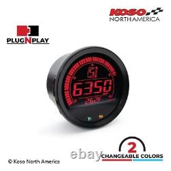 Koso BA051110 HD-02R 4 Black Tachometer Harley Davidson 04-13 FL Bagger
