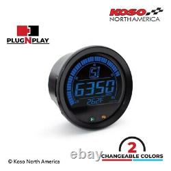 Koso BA051110 HD-02R 4 Black Tachometer Harley Davidson 04-13 FL Bagger