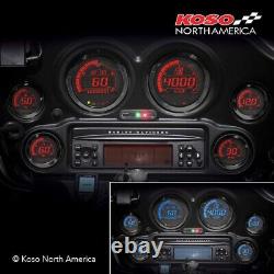 Koso BA051110 HD-02R 4 Black Tachometer Harley Davidson 04-13 FL Bagger