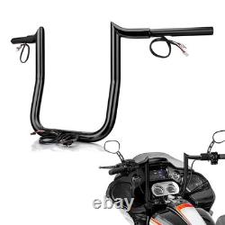 MOFUN 12 Black Steel Bagger Pre-wired Handlebar For Harley Touring Road Glide