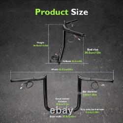 MOFUN 12 Black Steel Bagger Pre-wired Handlebar For Harley Touring Road Glide