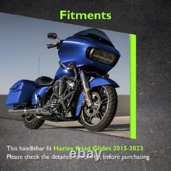 MOFUN 12 Black Steel Bagger Pre-wired Handlebar For Harley Touring Road Glide