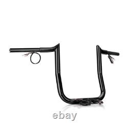 MOFUN 12 Black Steel Bagger Pre-wired Handlebar For Harley Touring Road Glide